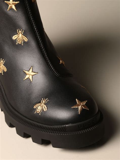 gucci bee embroidered trainers|gucci boots with bees.